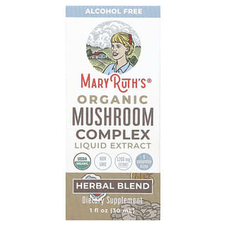 MaryRuth's, Organiczny płynny ekstrakt z kompleksem grzybów, bez alkoholu, 1200 mg, 30 ml
