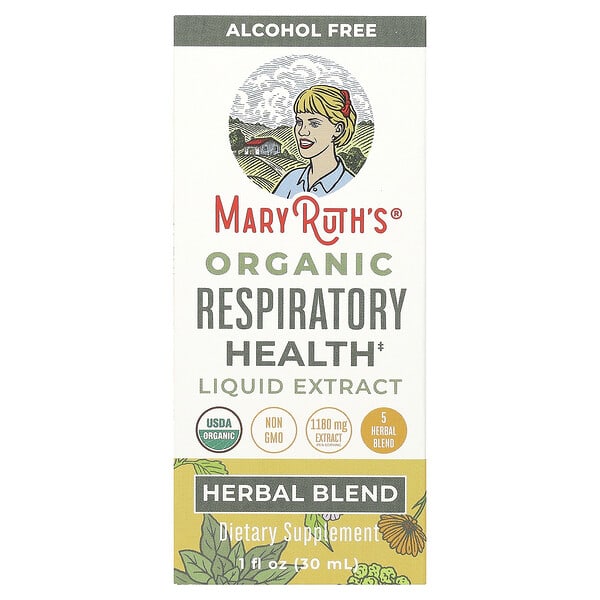 MaryRuth's Organic Respiratory Health Liquid Extract, Alcohol Free, 1,180 mg, 1 fl oz (30 ml)
