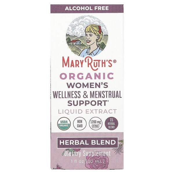MaryRuth's Organic Women's Wellness & Menstrual Support Liquid Extract, Alcohol Free, 1 fl oz (30 ml)