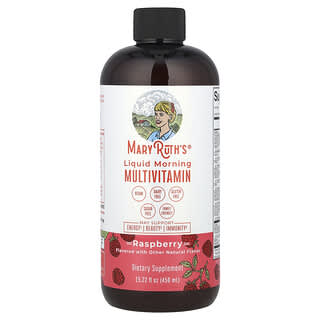 MaryRuth's, Multivitamínico líquido para la mañana, Frambuesa, 450 ml (15,22 oz. Líq.)