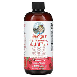 MaryRuth's, мультивітаміни в рідкій формі для прийому зранку, малина, 450 мл (15,22 рідк. унції)