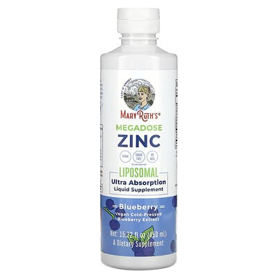 MaryRuth's, High-Dose Liposome Zinc, Blueberry, 15.22 fl oz (450 ml)