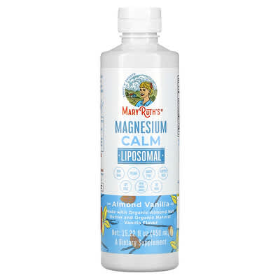 MaryRuth's, Magnesium Calm Liposomal, Almond Grass Flavor, 15.22 fl oz (450 ml)