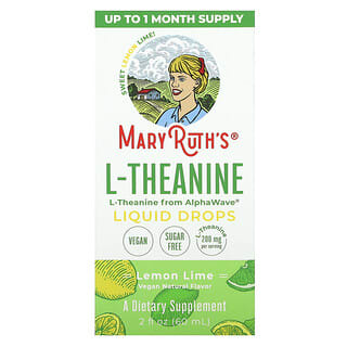 MaryRuth's, L-теанин, капли, лимон и лайм, 200 мг, 60 мл (2 жидк. унции)