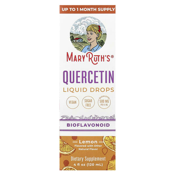 MaryRuth's Quercetin Liquid Drops, Lemon, 4 fl oz (120 ml)