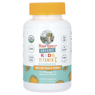 MaryRuth's, Organic Kids Vitamin C Gummies, Orange, 90 mg, 60 Gummies (45 mg Per Gummy)