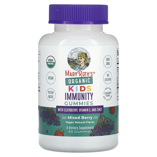 MaryRuth's, Organic Kids Immunity Gummies with Elderberry, Vitamin C ...