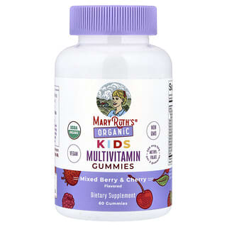 MaryRuth's, Organische Kinderen Multivitamine Gummies, Gemengde Bes & Kers, 60 Gummies