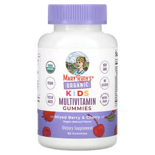 MaryRuth's, Organic Kids, мультивітаміни, жувальні таблетки, ягідно-вишневий мікс, 60 шт