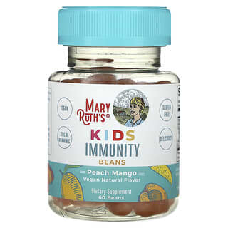 MaryRuth's, Kids Immunity Beans, со вкусом персика и манго, 60 бобов