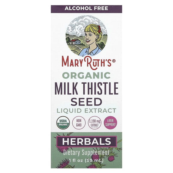 MaryRuth's Organic Milk Thistle Seed Liquid Extract, Alcohol Free, 1,190 mg, 1 fl oz (30 ml)