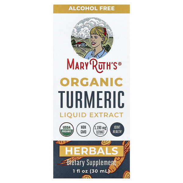MaryRuth's, Extrait liquide de curcuma biologique, Sans alcool, 1190 mg, 30 ml