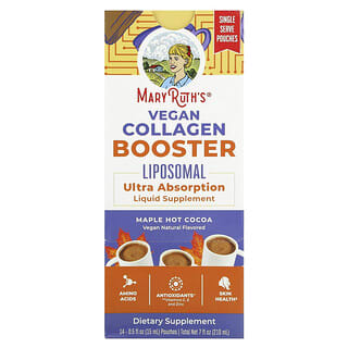 MaryRuth's, Vegan Collagen Booster Liposomal, liposomaler Vegan-Kollagen-Booster, Ahorn-heißer Kakao, 14 Beutel, je 15 ml (0,5 fl. oz.).