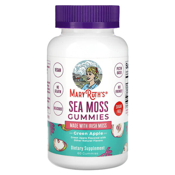 MaryRuth's, Sea Moss Gummies, Green Apple, 60 Gummies