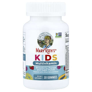 MaryRuth's, Permen Jeli Multivitamin untuk Anak, Rasa Stroberi, Pepaya, dan Super Punch, 30 Permen Jeli