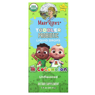 MaryRuth's, Gotas probióticas líquidas para niños pequeños, Cocomelón, Para niños de 1 a 3 años, Sin sabor, 30 ml (1 oz. líq.)