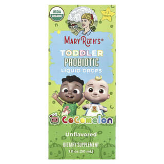 MaryRuth's, Gocce liquide probiotiche per bambini, Cocomelon™, per bambini da 1 a 3 anni, non aromatizzate, 30 ml