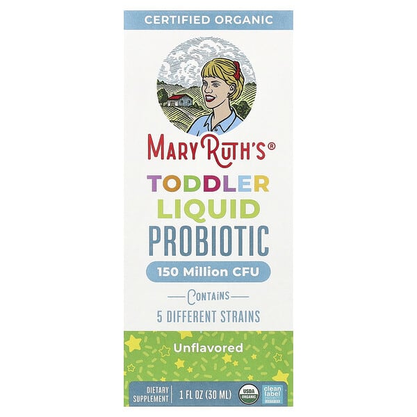 MaryRuth's, 토들러 프로바이오틱 액상 드롭, Cocomelon™, 만 1~3세용, 무맛, 30ml(1fl oz)