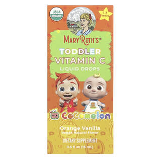 MaryRuth's, Cocomelon, Toddler Vitamin C Liquid Drops, 1-3 Years, Orange Vanilla, 0.5 fl oz (15 ml)