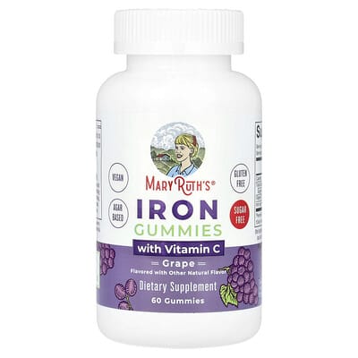 MaryRuth's, Vitamin C, Iron Gummies, Grape Flavor, 60 Gummies