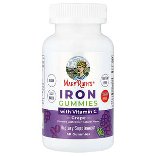 MaryRuth's, IJzergummies met vitamine C, druif, 60 gummies