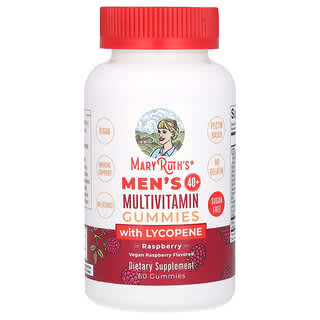 MaryRuth's, мультивитаминные жевательные таблетки для мужчин от 40 лет с ликопином, со вкусом малины, 60 жевательных таблеток