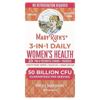 MaryRuth's, 쓰리인원 데일리 여성 건강, 500억CFU, 캡슐 30정