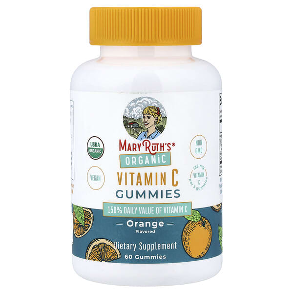 MaryRuth's, Organic Vitamin C Gummies, Orange, 60 Gummies (45 mg per Gummy) — product photo 1