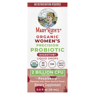 MaryRuth's, Probiotico biologico di precisione per donne, gocce liquide, lampone, 2 miliardi di CFU, 15 ml