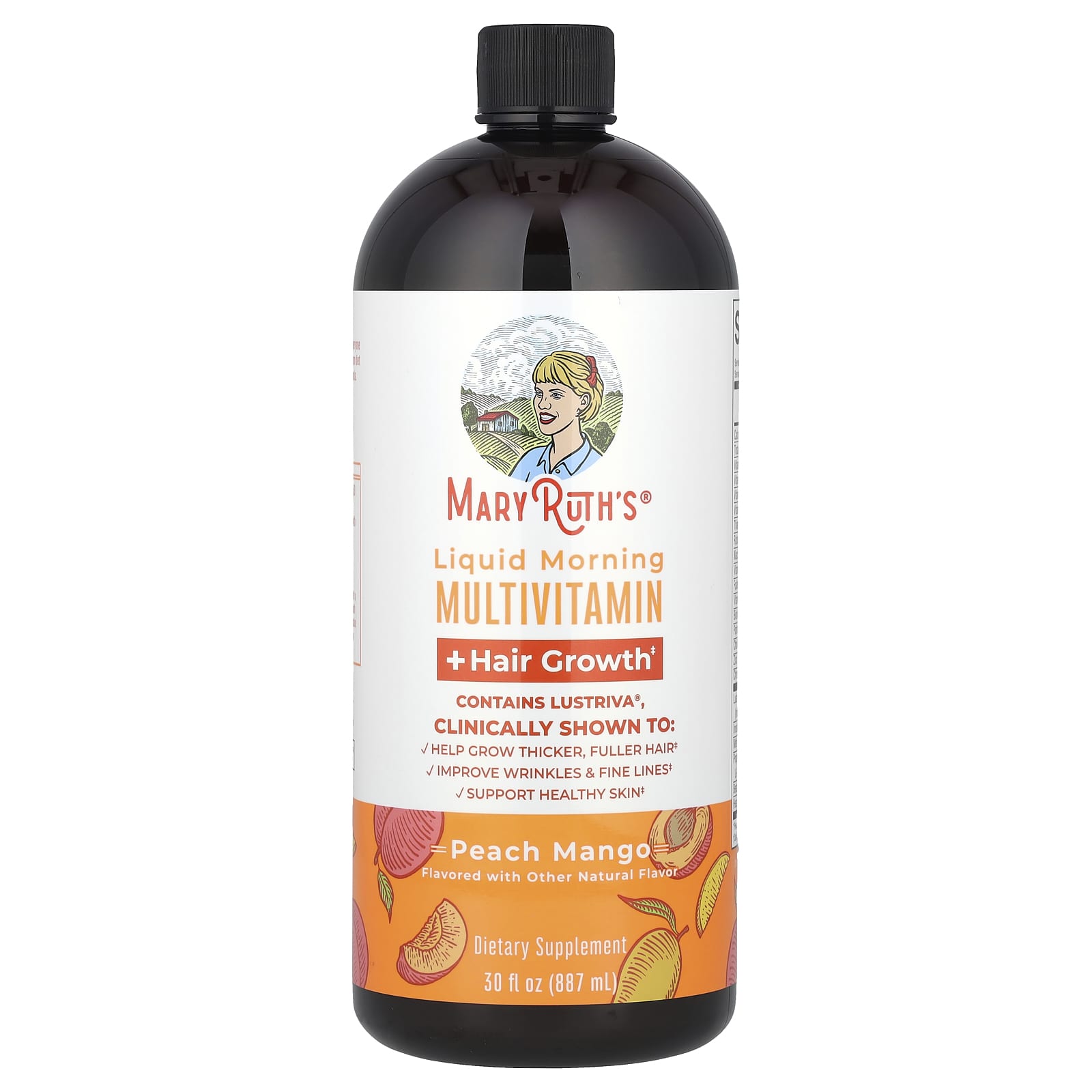 Liquid Morning Multivitamin Hair Growth Peach Mango 30 fl oz 887 ml