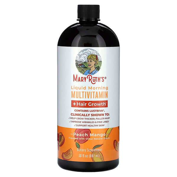 MaryRuth's, Liquid Morning Multivitamin + Hair Growth , Peach Mango, 30 fl oz (887 ml)