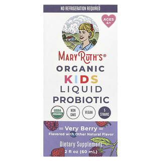 MaryRuth's, Organic Kids Liquid Probiotic, Ages 4+, Very Berry, 2 fl oz (60 ml)
