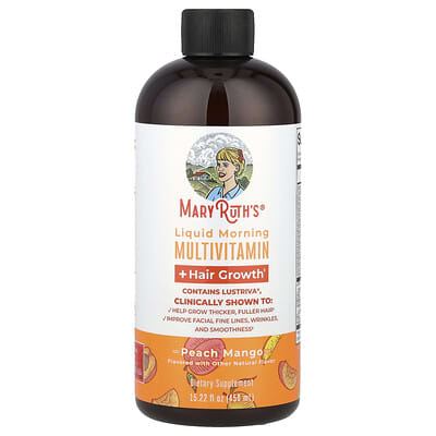 Norland MaryRuth's, Liquid Morning Multivitamin + Hair Growth, Peach Mango, 15.22 fl oz (450 ml) supplement Uganda UGX 125613