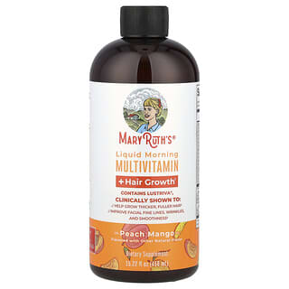 MaryRuth's, Liquid Morning Multivitamin + Hair Growth, Peach Mango, 15.22 fl oz (450 ml)