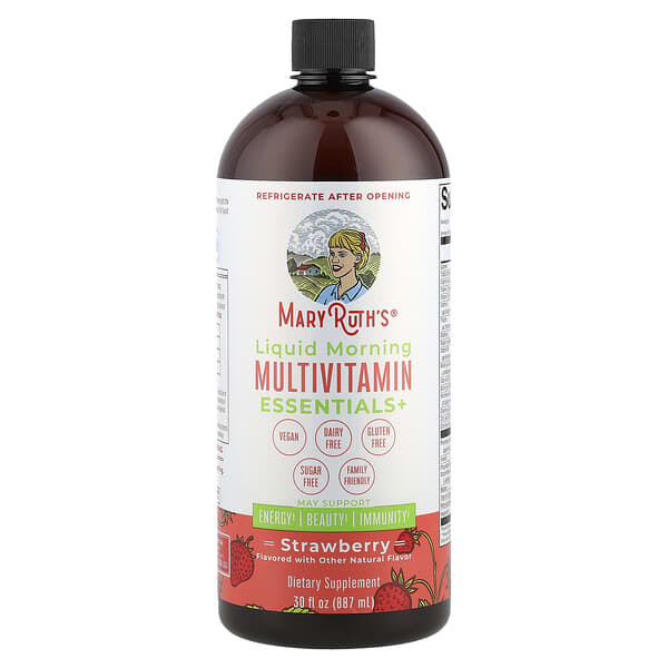 MaryRuth's Liquid Morning Multivitamin Essentials+, Strawberry, 30 fl oz (887 ml)