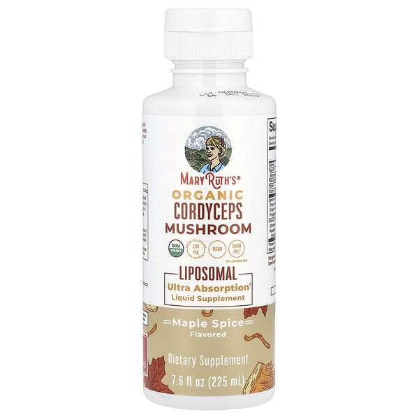 MaryRuth's Organic Cordyceps Mushroom Liposomal, Maple Spice, 7.6 fl oz (225 ml)