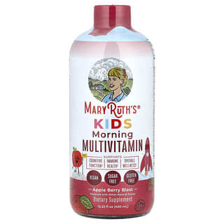 MaryRuth's, Suplemento multivitamínico matutino para niños, Explosión de manzana y bayas, 450 ml (15,22 oz. líq.)