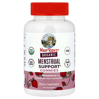 MaryRuth's, Gomitas orgánicas de refuerzo menstrual, Fresa, 60 gomitas