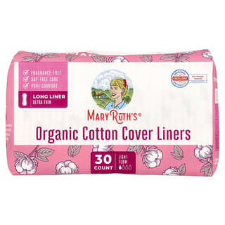 MaryRuth's, Organic Cotton Cover Liners, Long Ultra Thin, Light Flow, 30 Liners