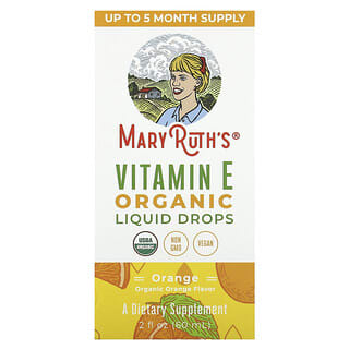 MaryRuth's, органический витамин E в жидкой форме, со вкусом апельсина, 60 мл (2 жидк. унции)