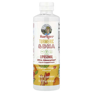 MaryRuth's, Suplemen Cecair Liposomal Kunyit & DHA, Halia Oren, 15.22 fl oz (450 ml)