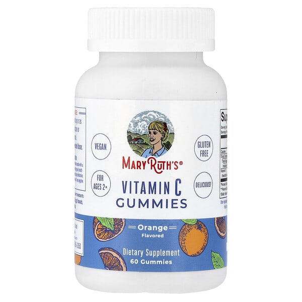MaryRuth's Vitamin C Gummies, Ages 2+, Orange, 60 Gummies (125 mg per Gummy)