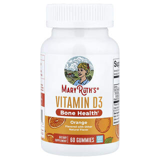 MaryRuth's, Vitamin D3 Gummies, Orange, 60 Gummies (25 mcg (1,000 IU) per Gummy)