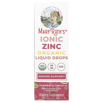 MaryRuth's, Organic Ionic Zinc Liquid Drops, Strawberry Lemon, 3 mg, 4 fl oz (120 ml)
