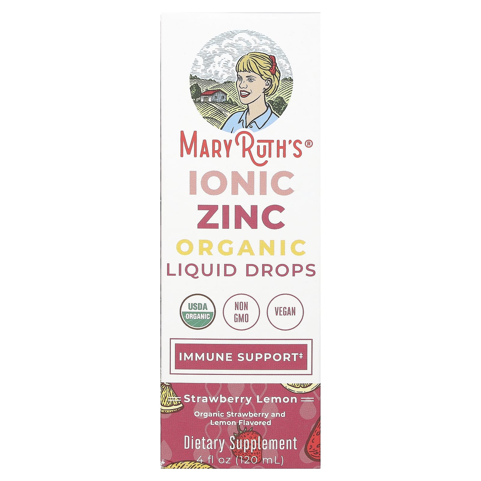 MaryRuth's, Organic Ionic Zinc Liquid Drops, Strawberry Lemon, 4 fl oz