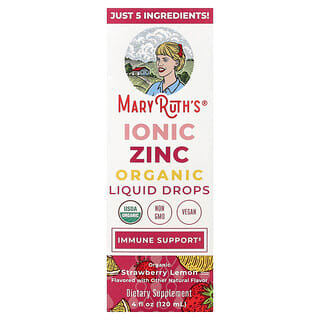 MaryRuth's, Organic Ionic Zinc Liquid Drops, Strawberry Lemon, 3 mg, 4 fl oz (120 ml)