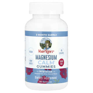 MaryRuth's, Magnesium Calm Gummies, Hibiscus, 50 mg, 60 Gummies