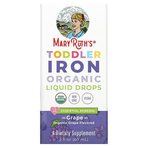 MaryRuth Organics, Toddler Iron Organic Liquid Drops, 1-3 Years, Grape, 2 fl oz (60 ml)