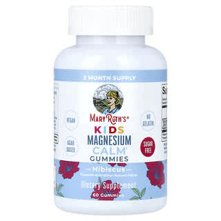 MaryRuth's, Gomitas calmantes de magnesio para niños, Hibisco, 50 mg, 60 gomitas