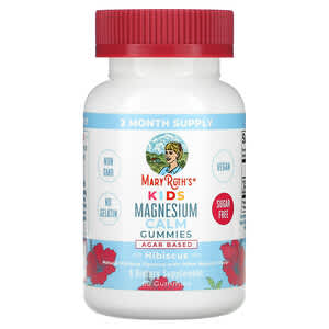 MaryRuth Organics, Успокаивающие жевательные таблетки с магнием, для детей, гибискус, 60 жевательных таблеток